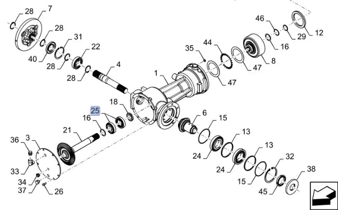 87668909 - Подшипник в сб. кон. вала муфты прив. моста передн. КПП TMT7/MXMPm., T6090